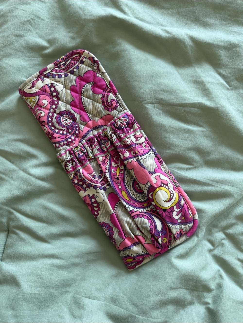 Vera Bradley Pink Paisley Quilted Organizer Pouch